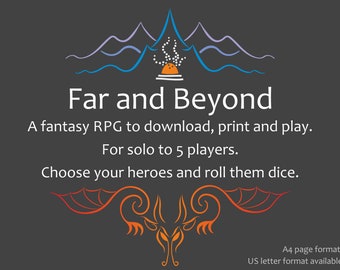 Far & Beyond A4 format. Print and Play RPG Role playing game download PDF