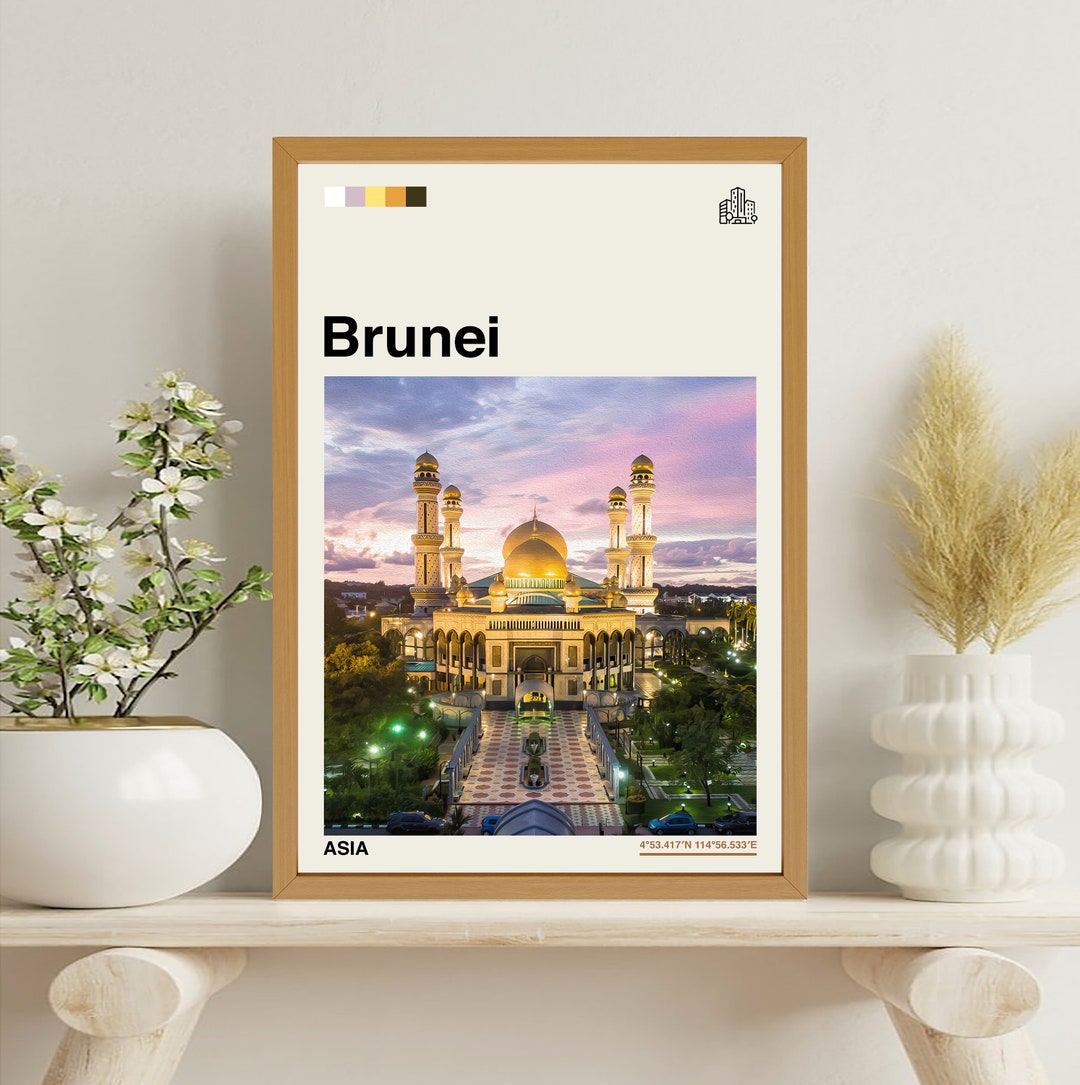 Brunei Poster Brunei Art Brunei Print Brunei Travel Asia - Etsy