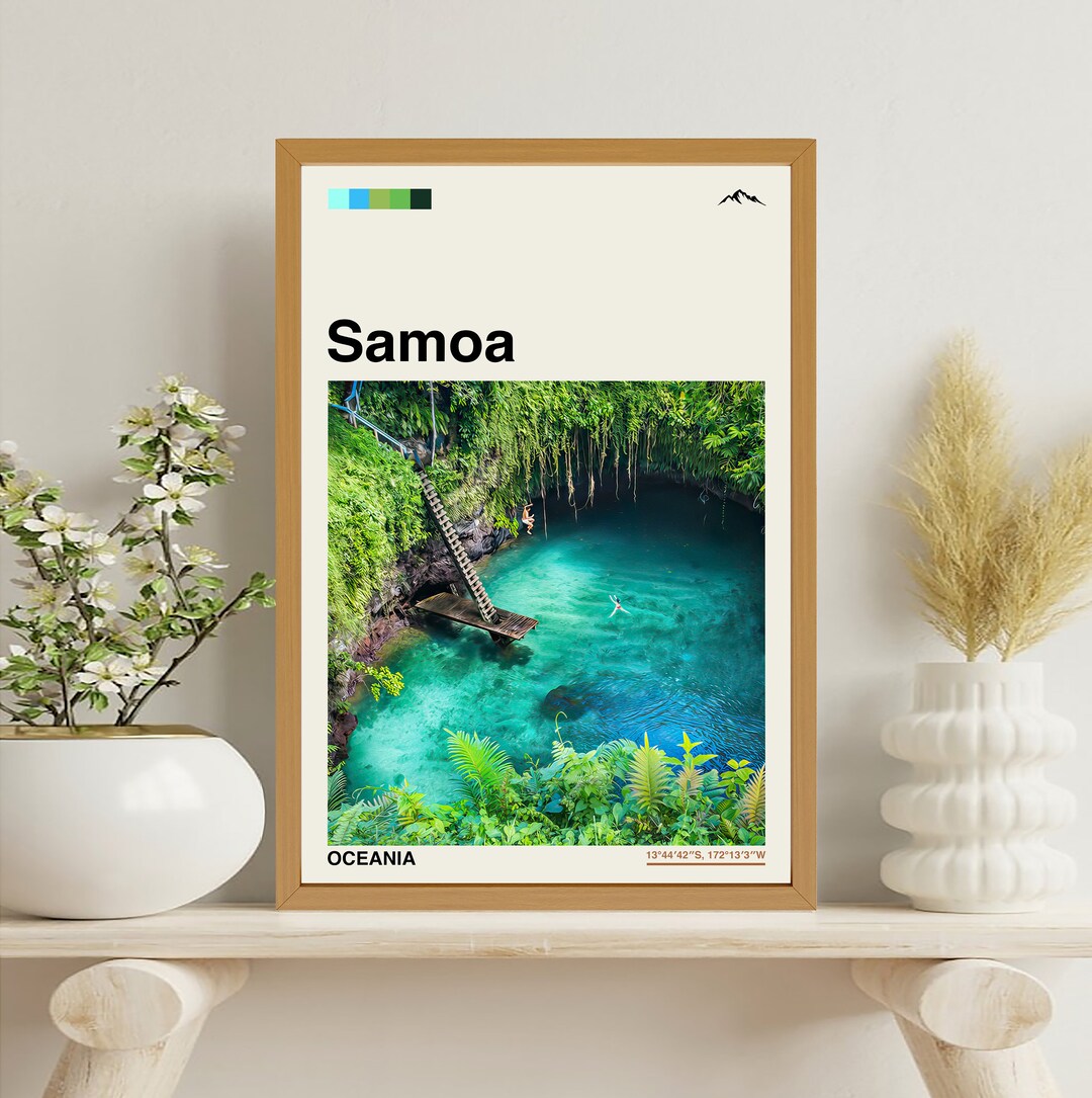 Samoa Poster Samoa Travel Samoa Print Samoa Art Oceania - Etsy