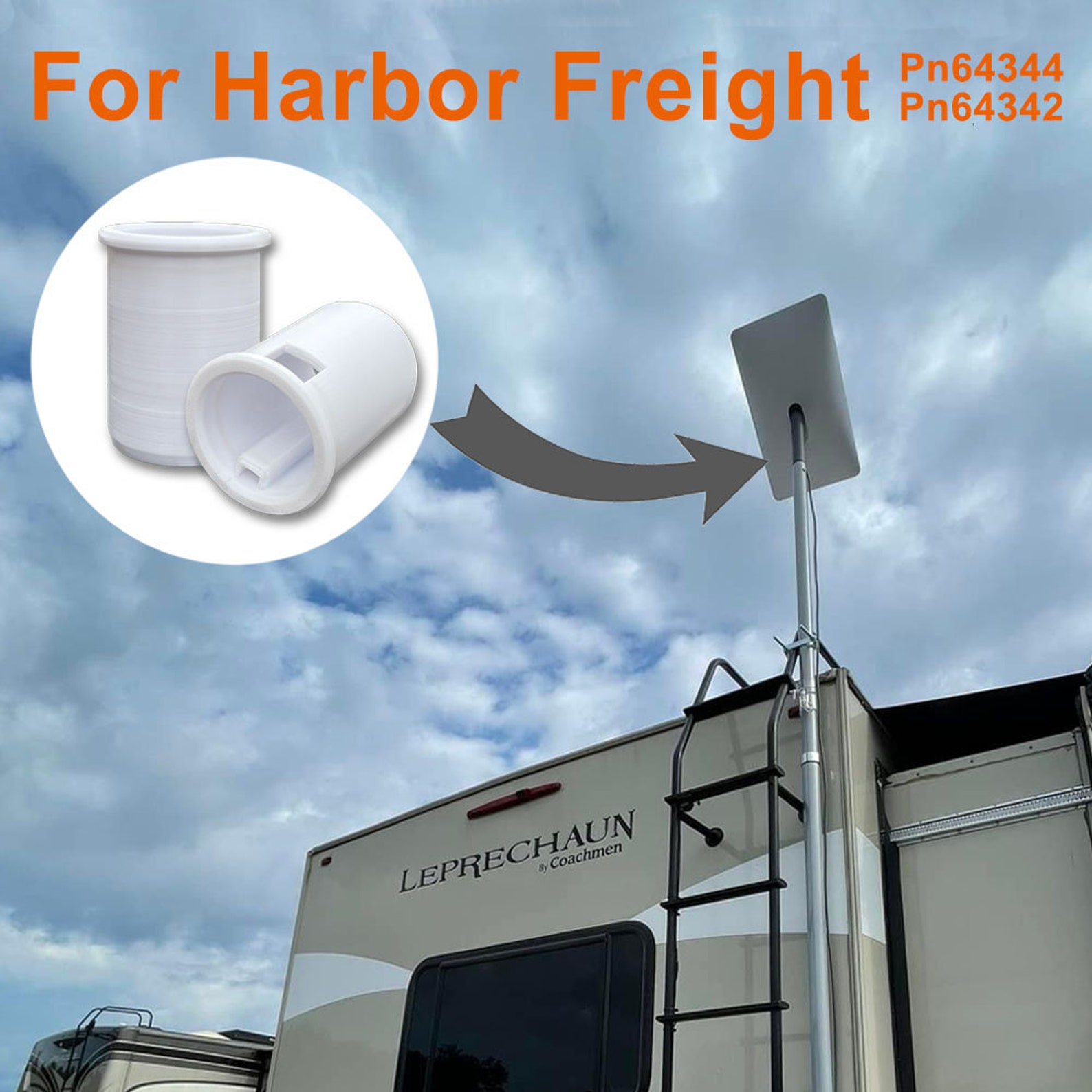 Starlink Flag Pole Adapter Mount and Square Dishy Mast Bushing for