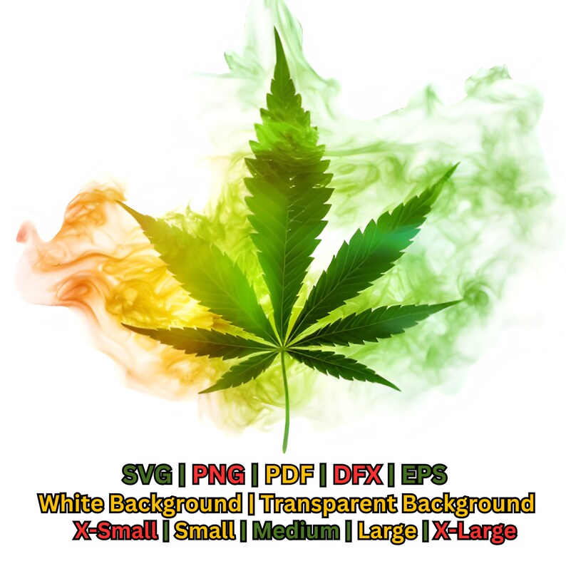 Cannabis Leaf, up in Smoke, Weed, Clipart Bundle, SVG, PDF, PNG, Dfx