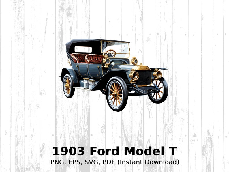1903 Ford Model T Clipart Vector Graphic Instant Download - Etsy