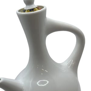Eritrean and Ethiopian traditional coffee pot Jebena | Ceramic Habesha coffee pot ጀበና | White Zuria tilet Habesha Jebena coffee | ቡና | pot