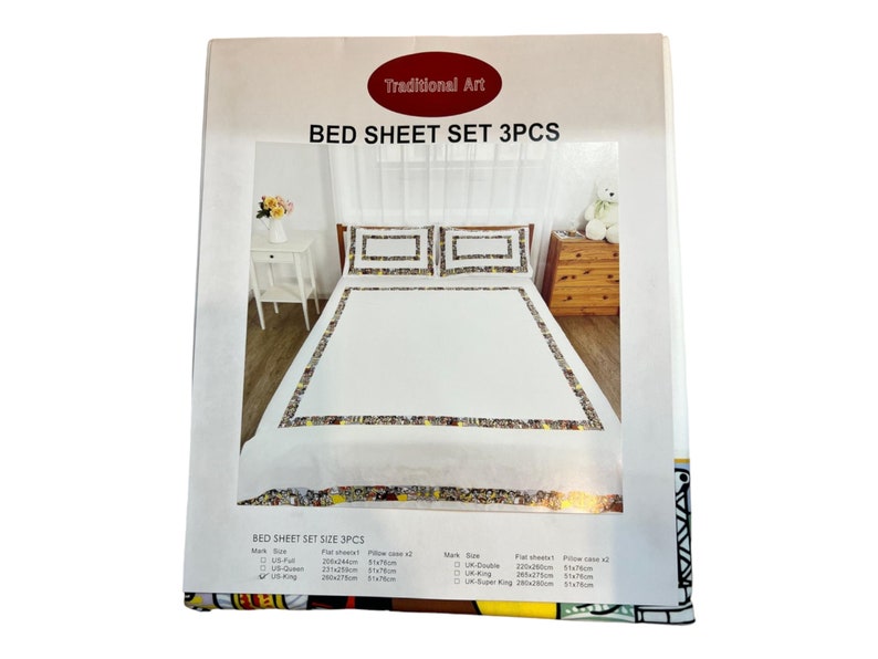 Eritrean and Ethiopian Traditional Bed Sheet Set. Habesha Zuria Design