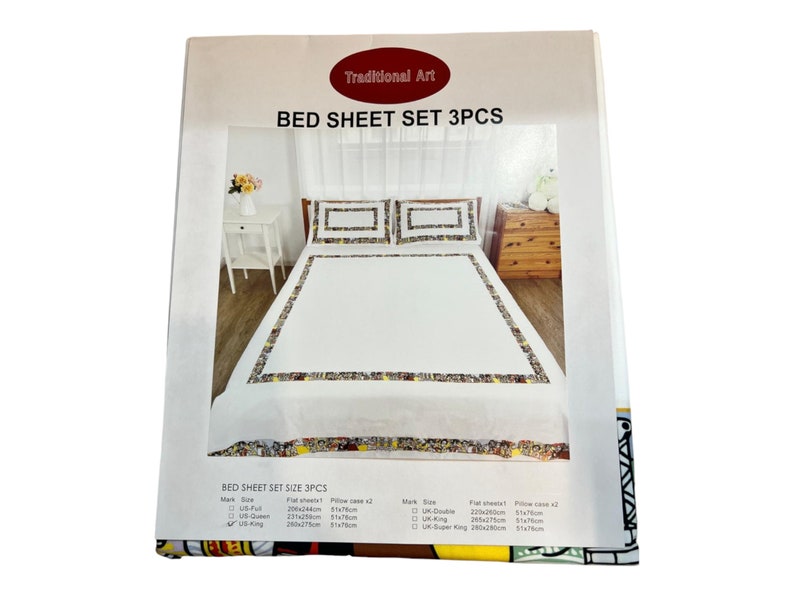 Eritrean and Ethiopian Traditional Bed Sheet Set. Habesha Zuria Design