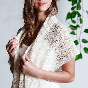 Modèle | MELINA | Design Pascuali | Alpaca Lace | 240 x 95 cm | Châle tricoté | Modèle en Allemand, Anglais et Danois