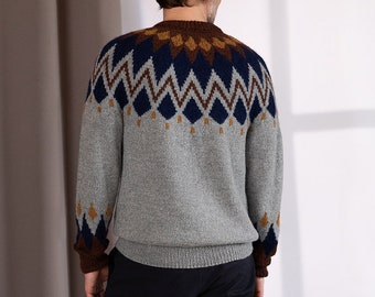 Pattern | LARES | Design Pascuali | Alpaca Fino | Size S - XXL | Men's sweater knitted | Pattern in German & English