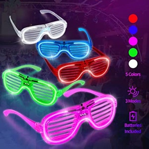 1 Pair of LED Flashing Light Up Party Retro Aviator Glasses Shades (Multi  Color)