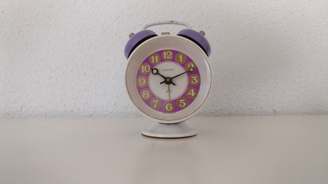 Vintage Alarm Clock Purple Peter Wekker - Etsy