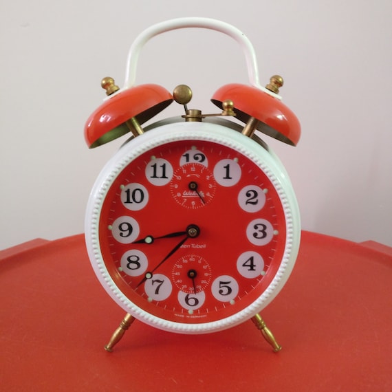 NEW Vintage Alarm Clock Orange Wehrle Teen Tubell NEW Wekker - Etsy