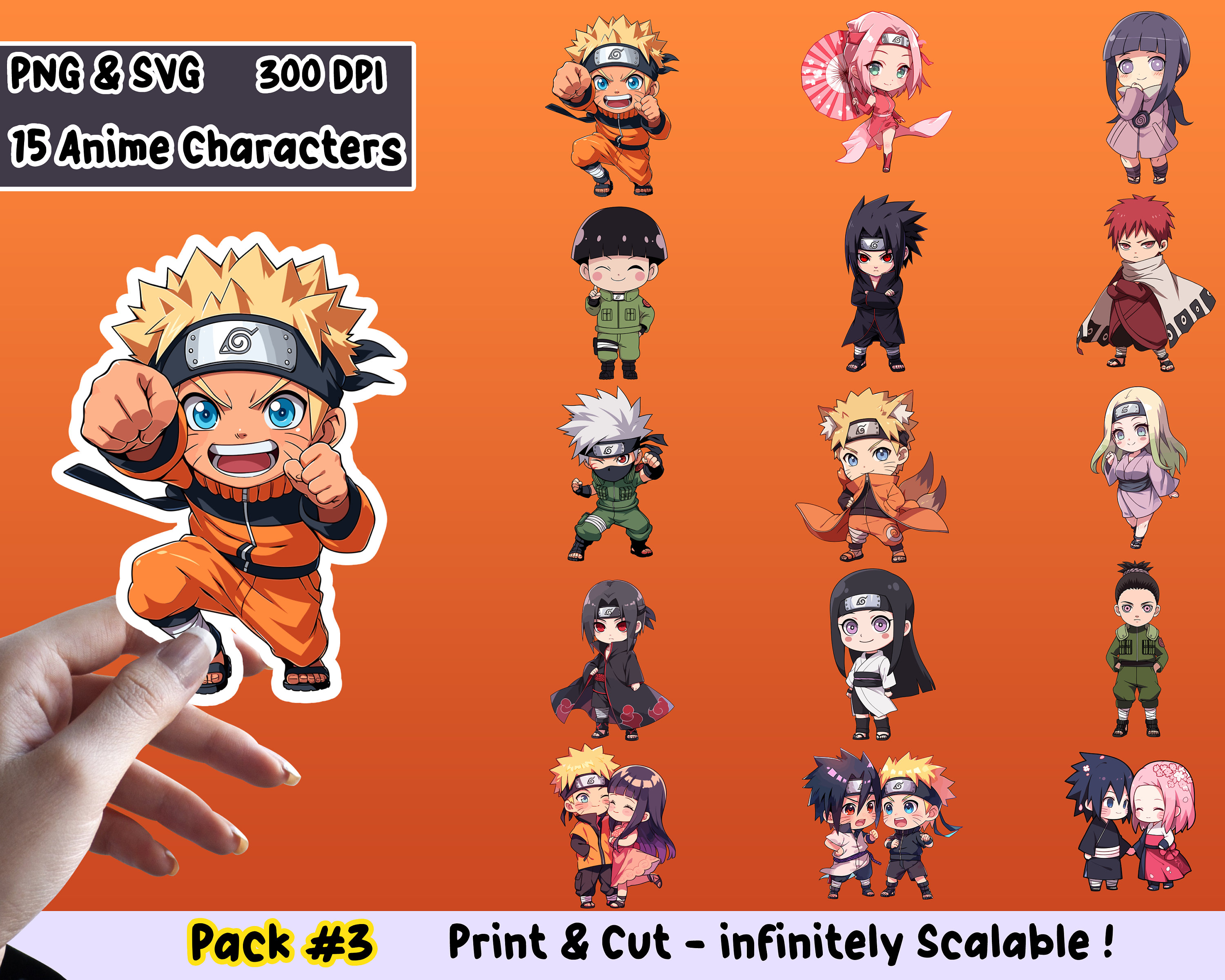 Anime Sticker PNG Pack, Anime Sticker Set, Anime PNG, Anime SVG ...