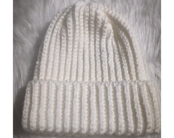 Snowy Crochet Beanie Cap