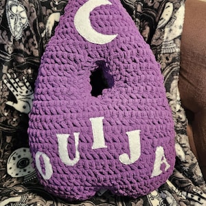 Handmade Purple Crochet Ouija Planchette Pillow – Witchy Home Decor