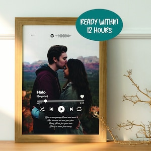 Luz nocturna de arte de Spotify personalizada, cubierta de álbum de canción  acrílica, regalos de placa musical para novio, novia, Navidad, vacaciones