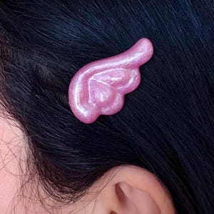 Pink Shimmery Wing Resin Hair Clips | Alligator Hair Clips | Minimalist Gift for Her