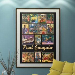 Paul Gauguin. Huge 24x36 inch poster print with 14 classic Gauguin designs, 12x18 also available. When Will You Marry? Vairumati
