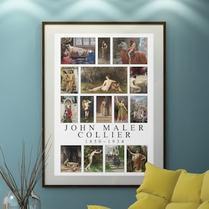 John Maler Collier. Huge 24x36 inch poster print with 15 classic Collier paintings. 12x18 also available, Lilith, Lady Godiva