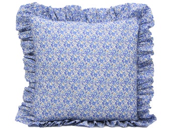 Liberty Print Ruffle Cushion Cover with Optional Cushion (many prints and sizes available)