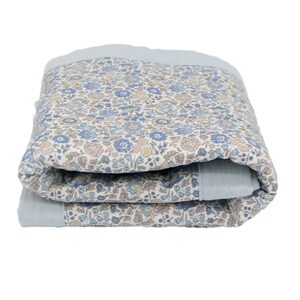 Embroidered Liberty Print Woollen Quilted Blanket / Throw (choice of sizes and prints)