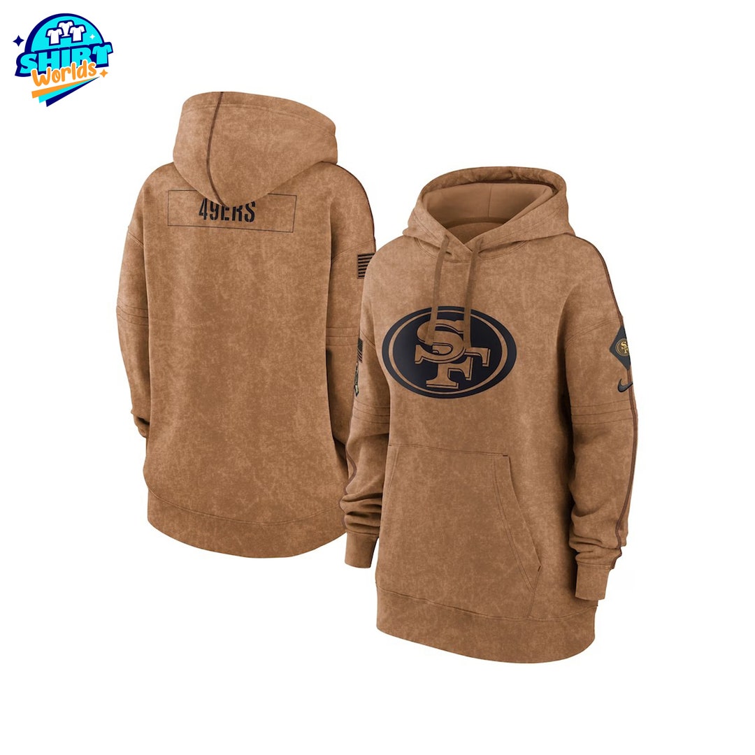 San Francisco 49ers Salute to Service Therma Hoodie, Brown Hoodie for