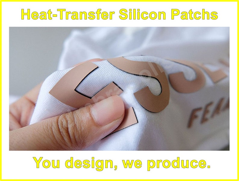 Custom Made Heattransfer Silicon Patches, Heatpress Patch, Patches