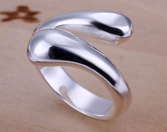 Silver Adjustable Ring Teardrop Thumb Finger Band Ring,925 Sterling,Teardrop Thumb Finger Band Ring,Chunky Silver Ring