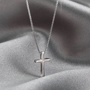 New women Tiny Cross Pendant 925 Sterling Silver Chain Necklace imagem 5