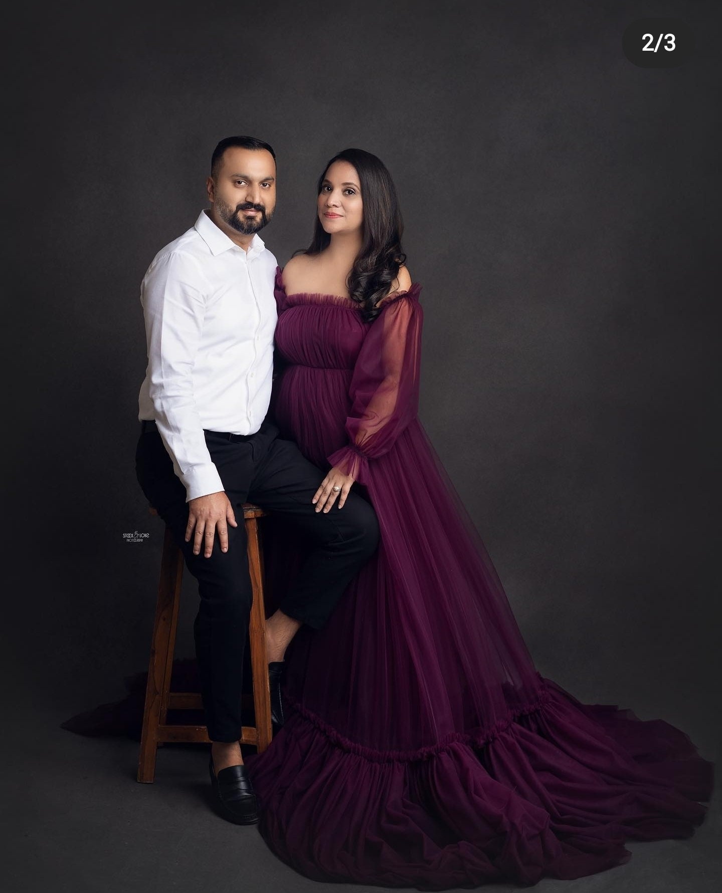 Rosie Wine Gown | Elegant Flowy Maternity Gown | Pregnancy Photoshoot Dress | Maternity Session Outfit | Baby Shower Dress | Evening Gown