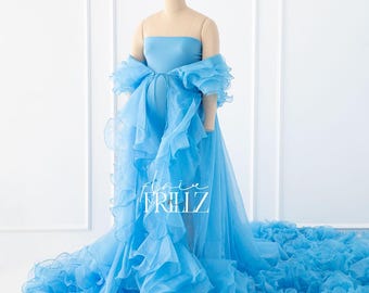 Silvia Robe Gown | Elegant Flowy Maternity Gown | Pregnancy Photoshoot Dress | Maternity Session Outfit | Baby Shower Dress | Evening Gown