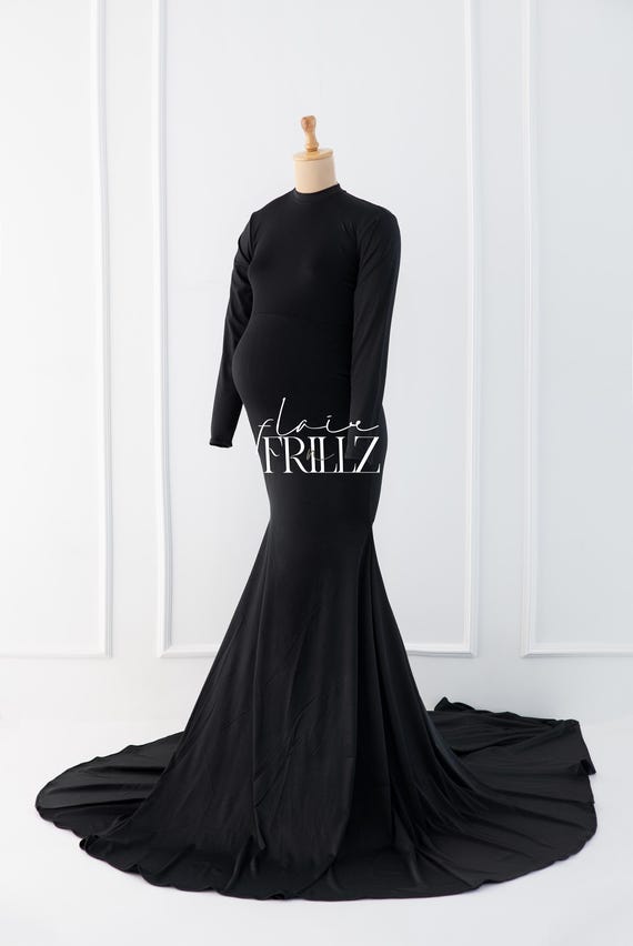 Vestido justo preto Chloe Vestido elegante para gestantes