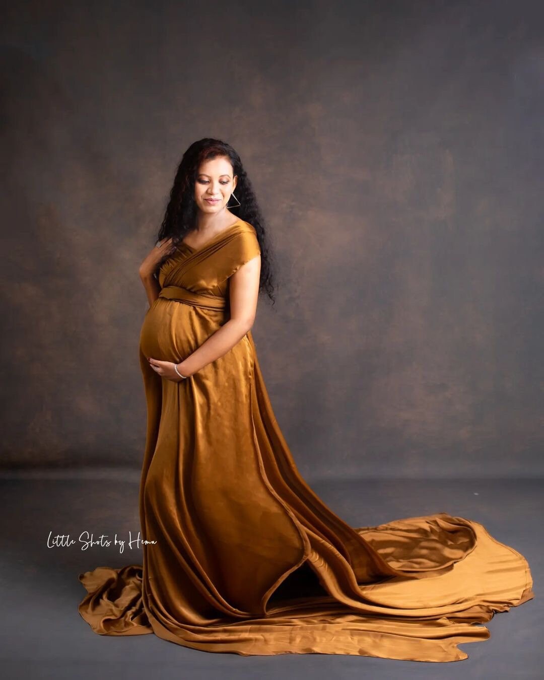Golden Maternity Gown With Convertible Top Etsy