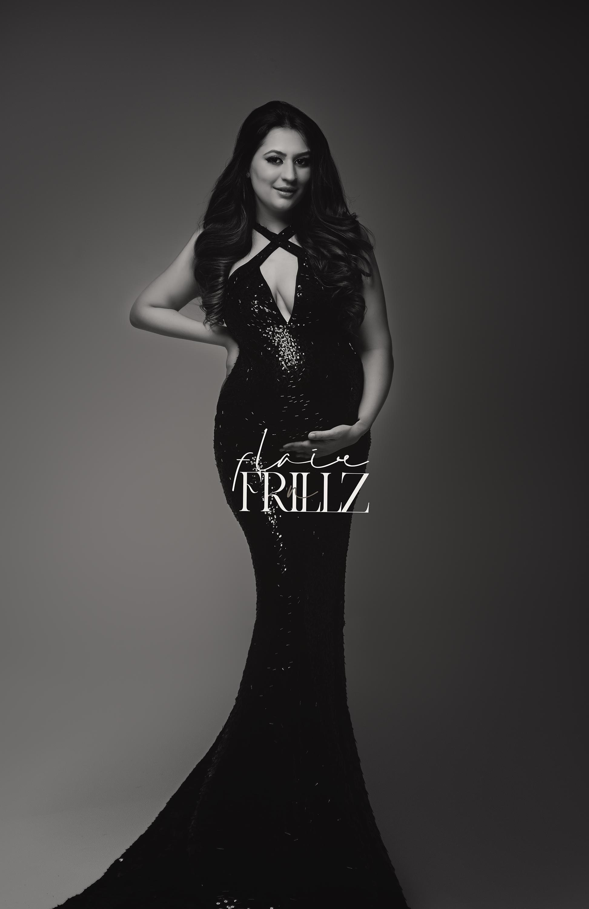 black glitter maternity dress Black Diamond Gown main image 0