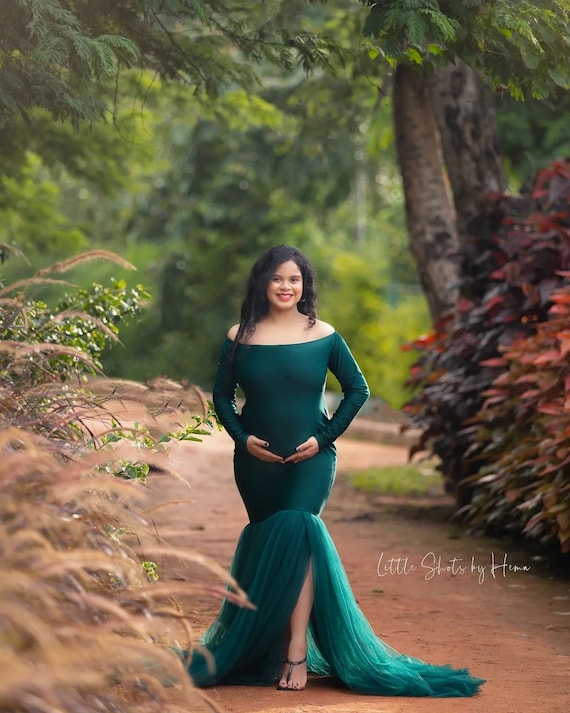 Bottle Green Maternity Gown Bottle Green Maternity Gown