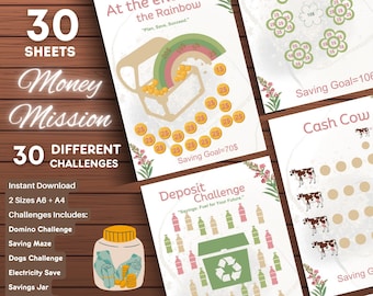 30 Money Savings Challenge Printables: Budget Tracker (PDF)