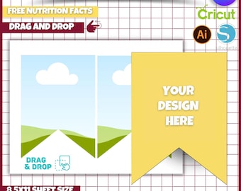 Bunting Banner Template: Editable Canva Label, Cricut & Silhouette Files