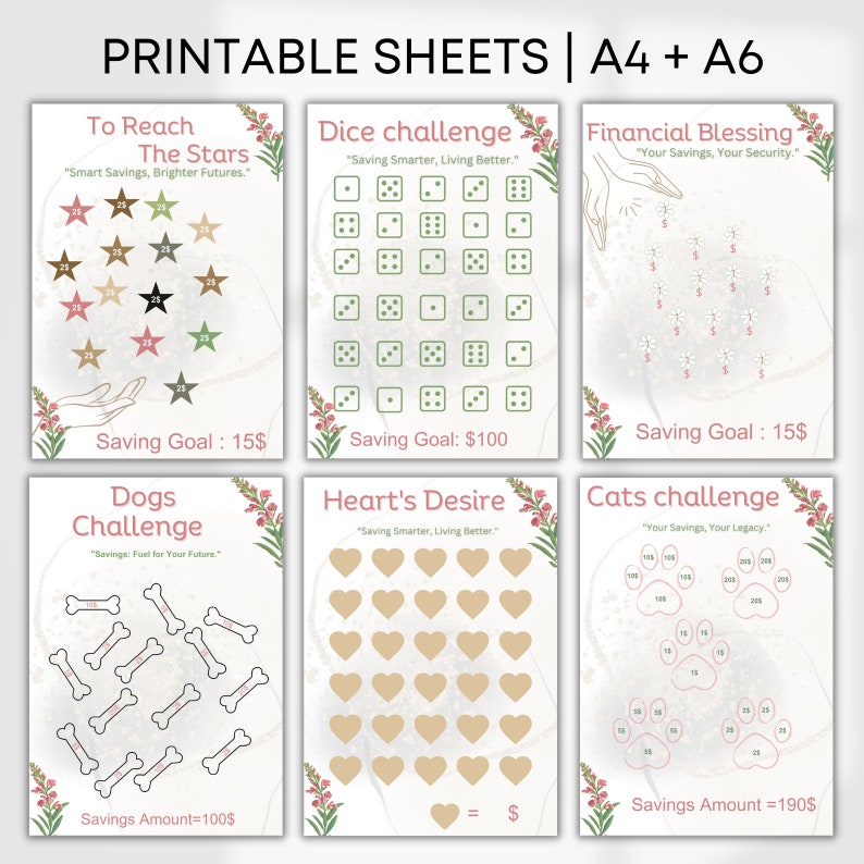 30 Sheets Savings Challenge Printable Mini Savings - Etsy