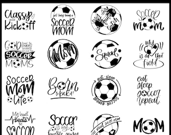 Soccer Mom SVG Bundle: 30 Designs for Shirts, Totes (Digital Files)