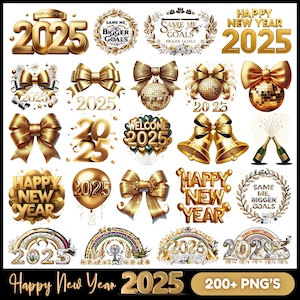 Happy New Year SVG | New Year 2025 SVG & Png | Festive 2025 New Year Sublimation Designs | Digital Download SVG Files for Crafts