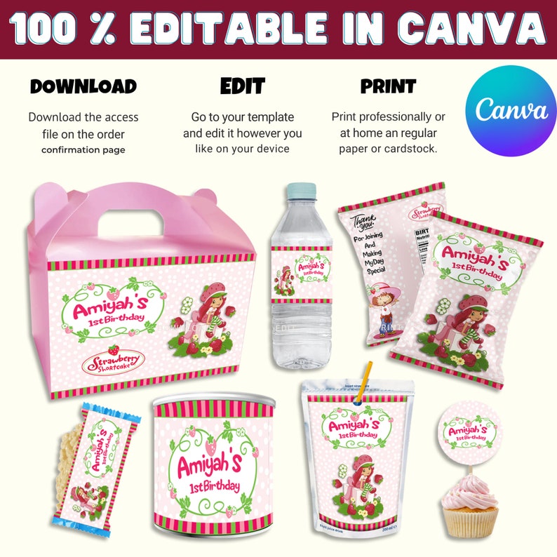 80 Party Favor Templates With Free Mockups, Template Bundle, Party ...