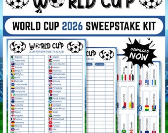 World Cup 2026 Sweepstake Kit, Printable Soccer Sweepstakes, Football Office Pool, FIFA Tournament Tracker, Watch Party Activity, Quiz Game