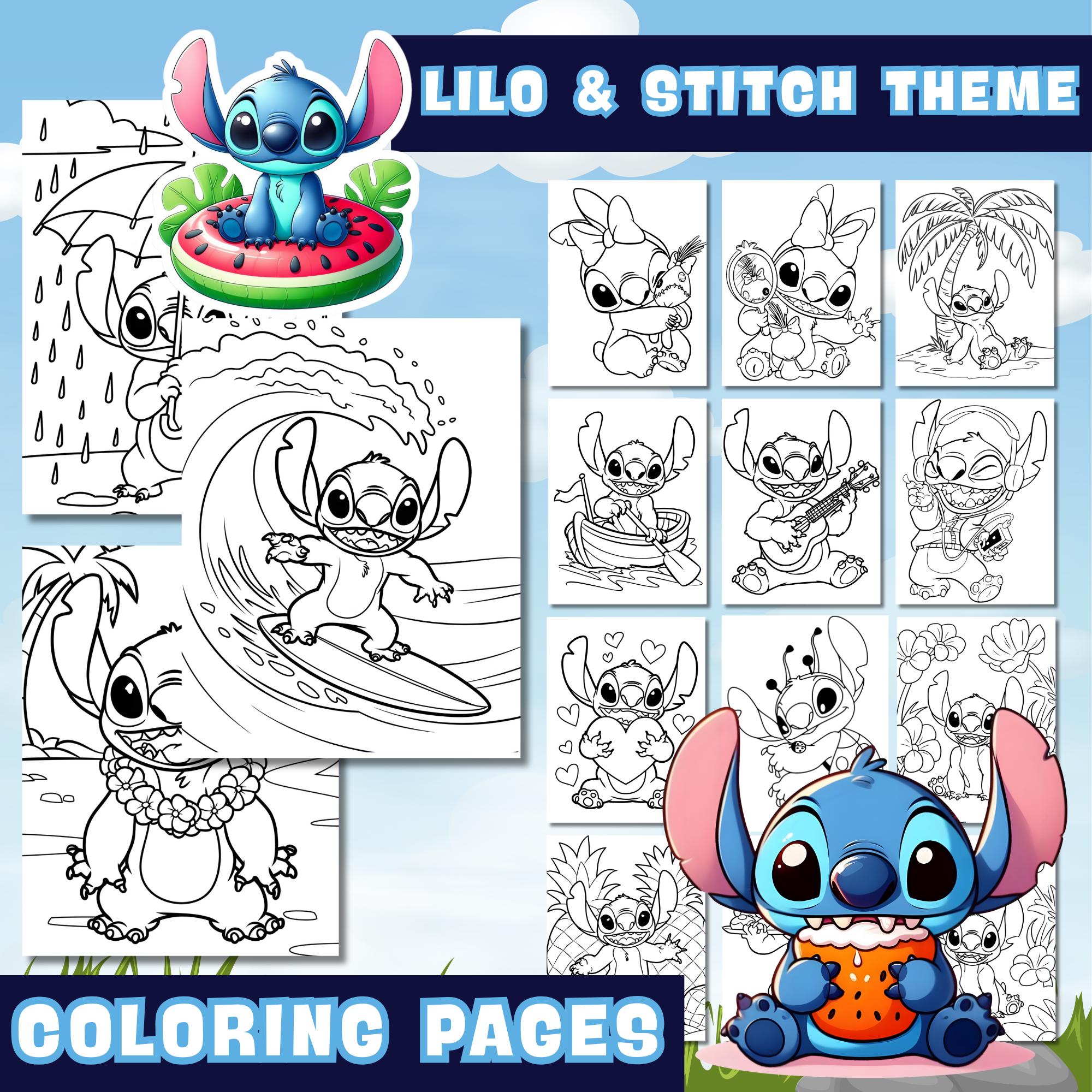 Lilo & Stitch Coloring Pages, STITCH and LILO Adventures, Coloring Pages for Kids, Mindful Activity for kids, Digital Pdf Download