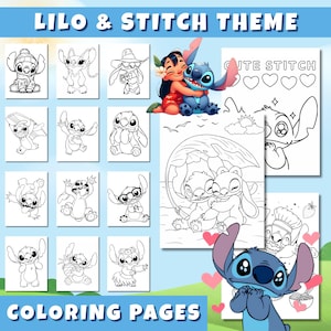 Lilo & Stitch Coloring Pages, STITCH and LILO Adventures, 100 Coloring Pages for Kids, Mindful Activity for kids, Digital Pdf Download