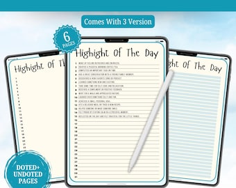 Highlight of the Day Journal Page: Daily Memory & Gratitude Tracker (Printable PDF)