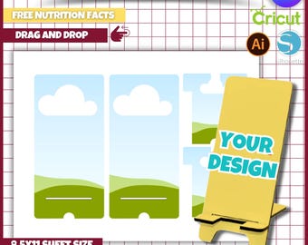 Mobile Phone Stand Template: Canva, SVG, AI (8.5"x11" Sheet) (Digital Download)
