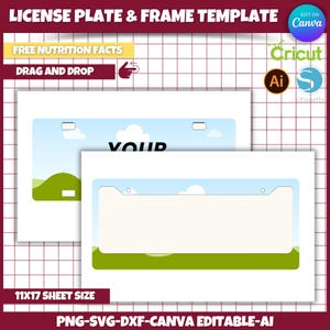Car License Plate Template, License Plate Template, Car License Frame Template, License Plate Svg Png, Canva Editable License Plate