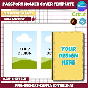 Passport Cover Template, Passport Holder Cover Template, Passport cover SVG, Png, Svg, Wrapper, Canva,  Printable