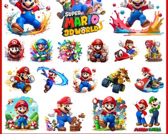 50+ Video Game Character PNG Bundle for PNGs and Sublimation, 3D World-Inspired, 50+ Files, Video Game Clipart, Character Font, PNG Files