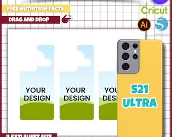 Samsung S21 Ultra-Telefonhüllenvorlage (svg, png, dxf, ai), Canva bearbeitbar (digitaler Download)