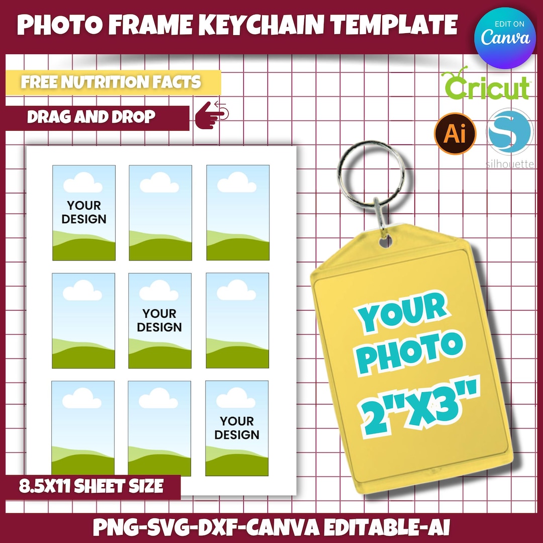 Acrylic Photo Frame Keychain Template, Photo Keychain , Photo Frame ...