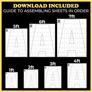 0-9 All Numbers Mosaic Balloons Templates, 6ft, 5ft, 4ft, 3ft, 2ft, 1ft ...